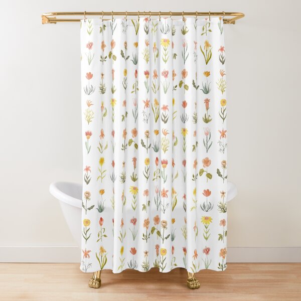Wildflowers Pattern Shower Curtain