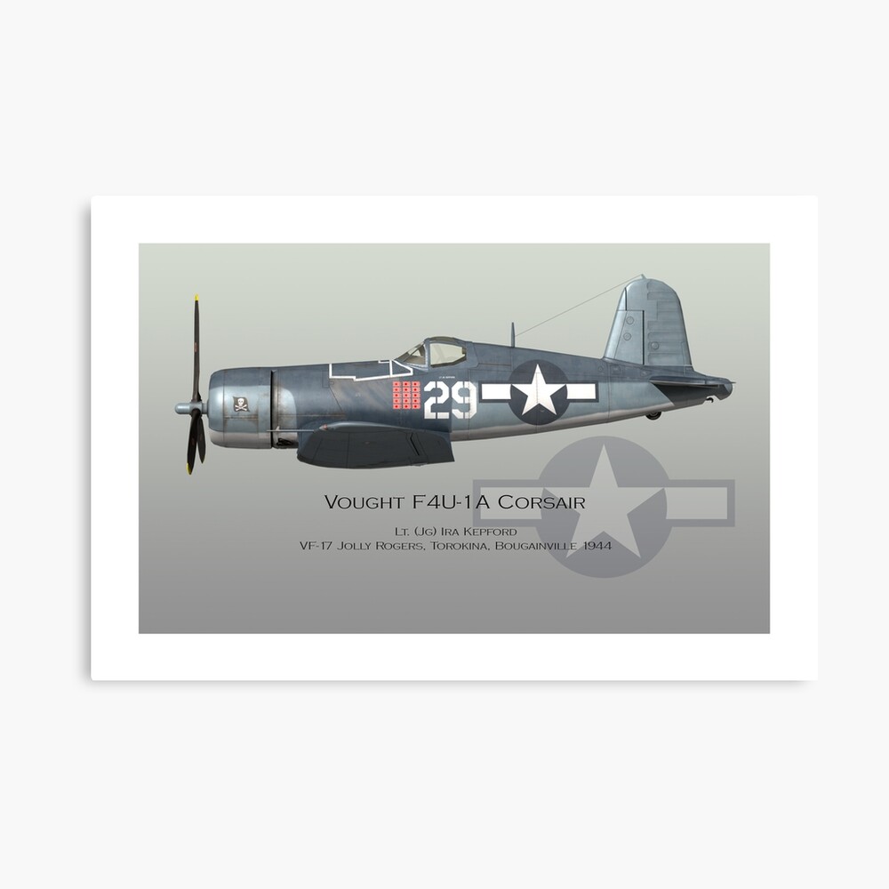Chance-Vought F4U-1D Corsair Vintage Aircraft Art Print 13 x 19