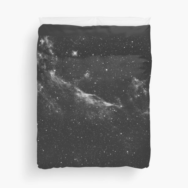 Galaxy in Watercolor B+W Duvet Cover