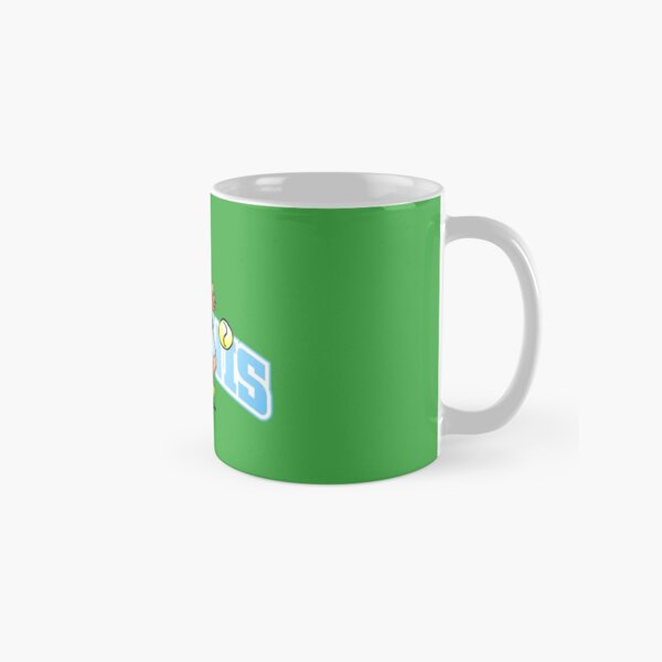 Tennis player hitting a forehand with text Classic Mug