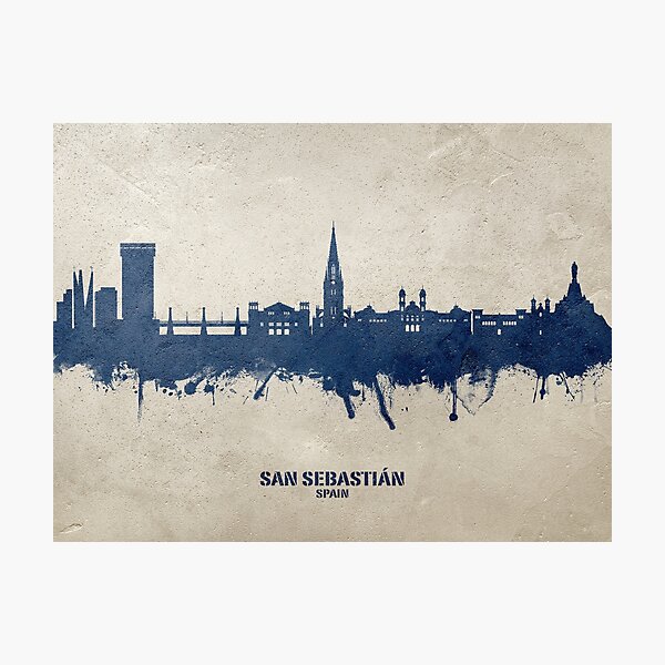Vista previa del artículo con la obra «San Sebastian Spain Skyline», diseñado y vendido por ArtPrints.