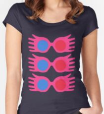 specs pattern Women's Fitted Scoop T-Shirt