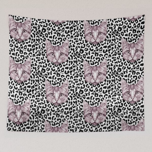 Item preview, Cat with Cheetah Print Background  designed and sold by Flower Magic .
