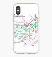 MBTA Boston Subway - The T (light background) iPhone Case