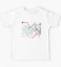 MBTA Boston Subway - The T (light background) Kids Tee