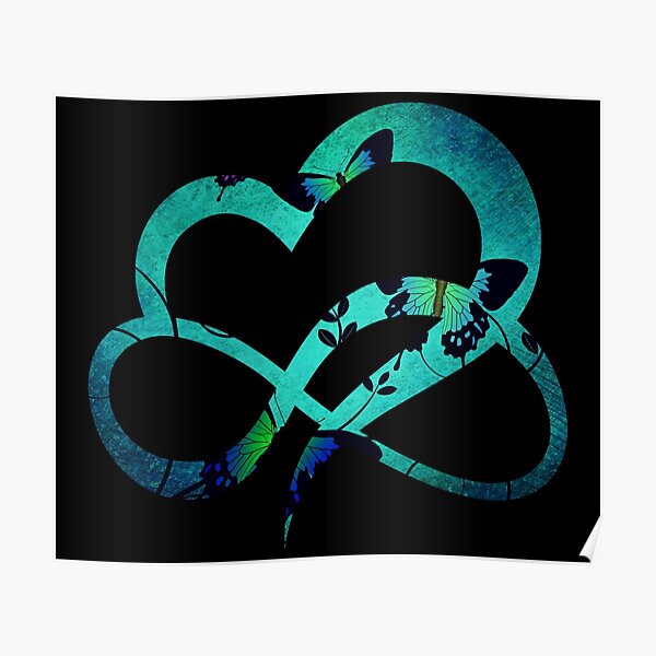 Butterfly heart background pattern Poster