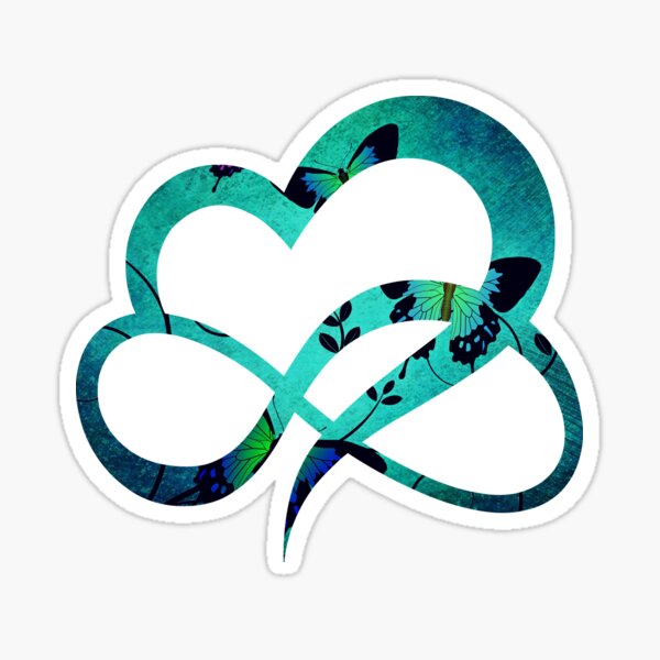 Butterfly heart background pattern Sticker