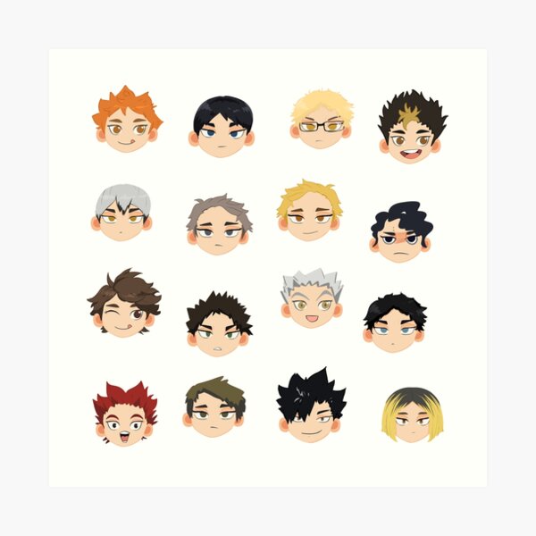 haikyuu chibi sticker pack art print by camcamchong redbubble