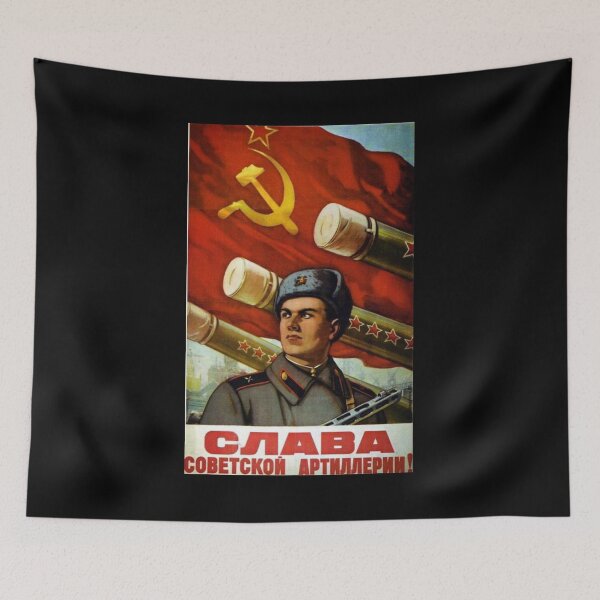 Item preview, Soviet USSR Propaganda Vintage Poster Glory to Soviet Artilery Retro CCCP designed and sold by TopTeeShop.