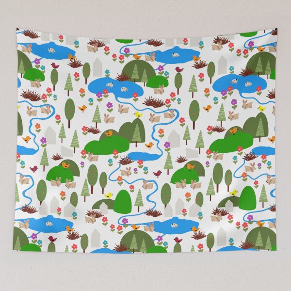 Item preview, voile - When nature is  happy - white background designed and sold by susyrdesign.