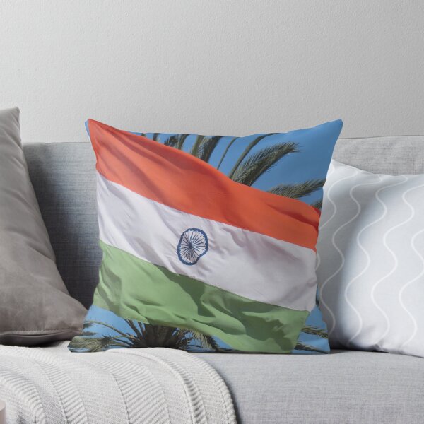 Item preview, Indian Flag fluttering in front of palm trees designed and sold by PPFImages.