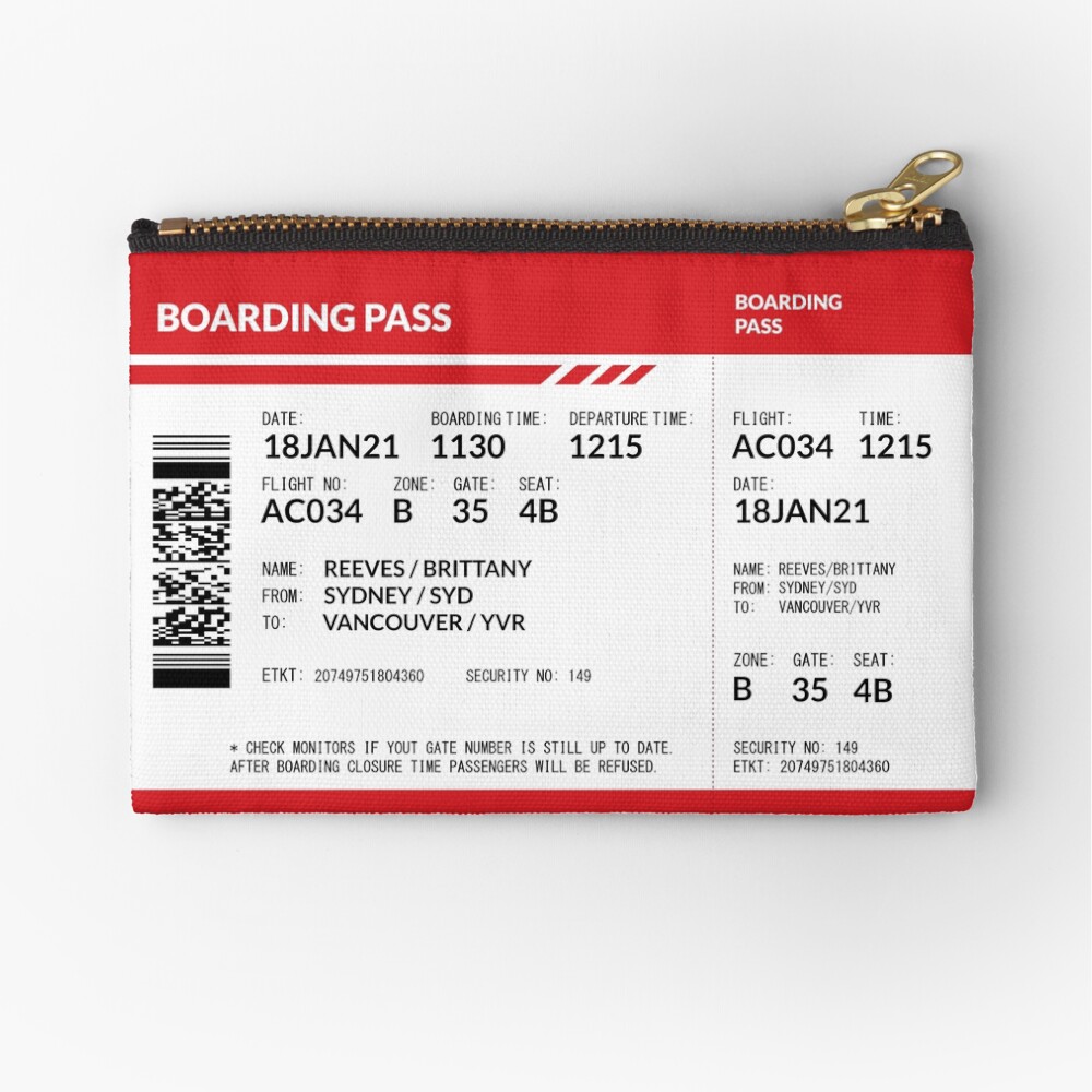 Boarding Pass 6480x4349 BRV Zipper Pouch