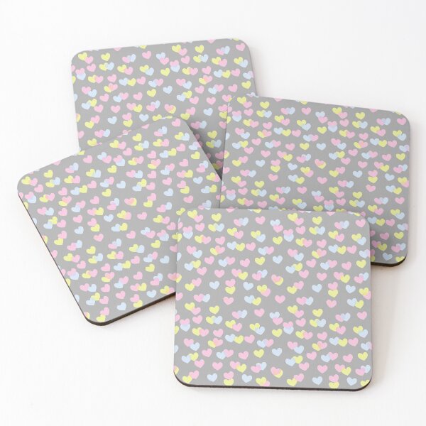 Item preview, Love is All Around - Pink, Blue and Yellow Heart Print on Grey Background designed and sold by cgroenewald.