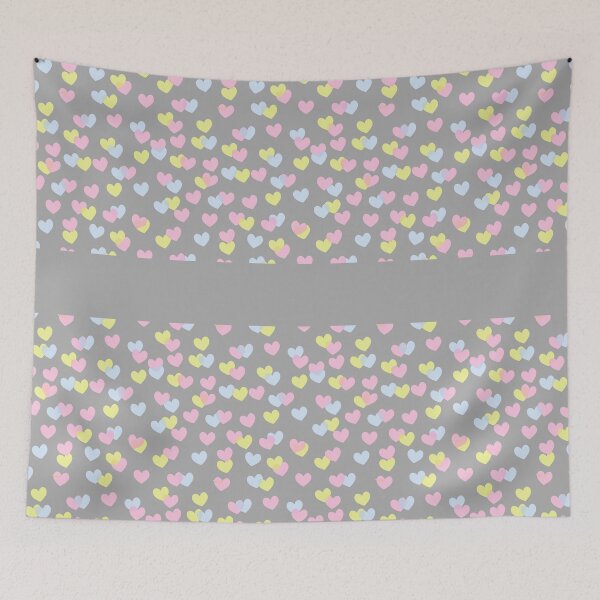 Item preview, Love is All Around - Pink, Blue and Yellow Heart Print on Grey Background designed and sold by cgroenewald.