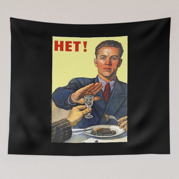 Item preview, Soviet USSR Propaganda Vintage Poster No to Alcohol Retro CCCP designed and sold by TopTeeShop.