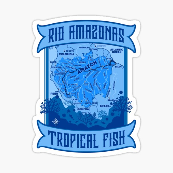 "Amazonas Tropical Fish Aquarium Ornamental Fish Design" Sticker by