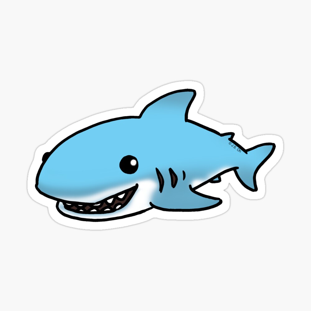Cute Blue Shark Cartoon Canvas Print By Cutecartoon Redbubble