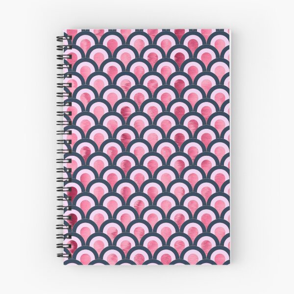 Item preview, Art Deco Circles - Navy + Raspberry Sundae designed and sold by NolkDesign.