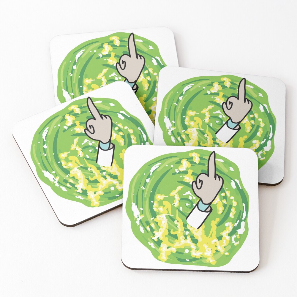 Rick Middle Finger Coasters (Set of 4)