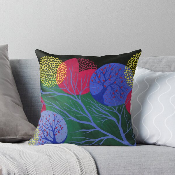 Item preview, Yellow, pink and blue abastract pattern with trees and globes designed and sold by Vanka.