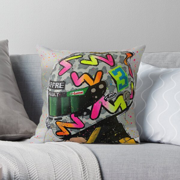 Daniel Ricciardo 2020 - Renault F1 graffiti painting by DRAutoArt Throw Pillow