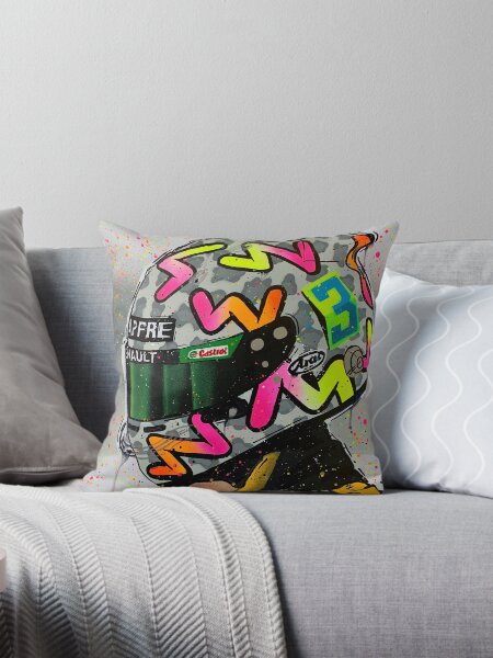 Daniel Ricciardo 2020 - Renault F1 graffiti painting by DRAutoArt Throw Pillow