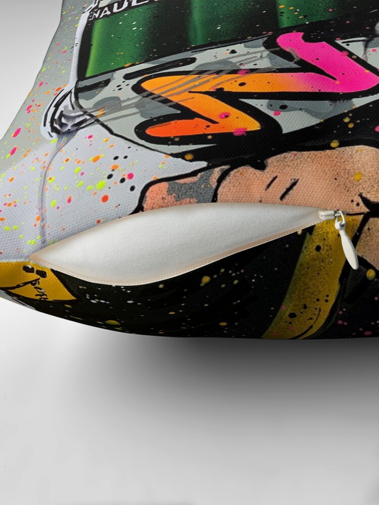 Thumbnail 2 of 4, Pillow, Daniel Ricciardo 2020 - Renault F1 graffiti painting by DRAutoArt designed and sold by drautoart.