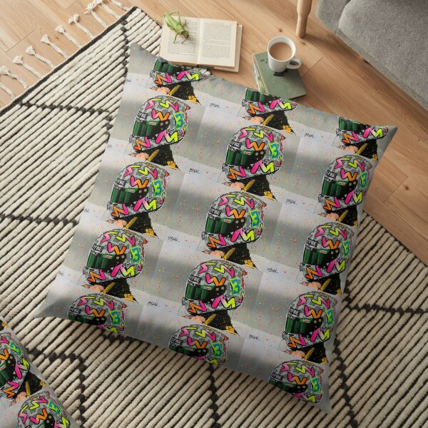 Daniel Ricciardo 2020 - Renault F1 graffiti painting by DRAutoArt Floor Pillow