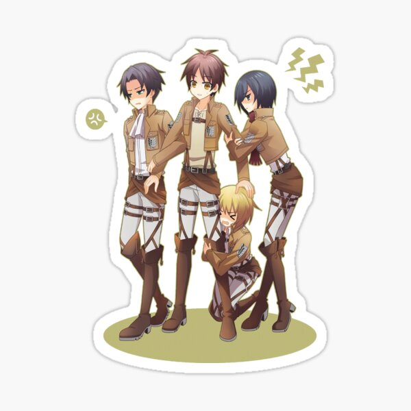 Eren Chibi Stickers Redbubble - anthro female titan roblox