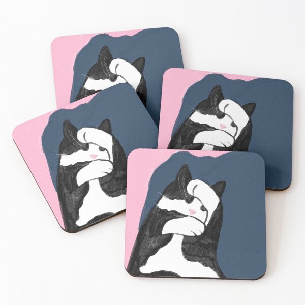 Item preview, Tuxedo Kitty Cat - Pink and Blue designed and sold by StashStickers.