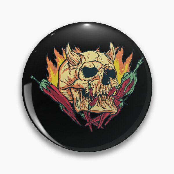 Item preview, Hot chilli demon skull face mask skull designed and sold by SiRaGeckoDesign.