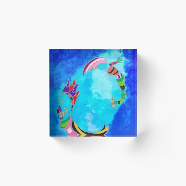 Blue cavern Acrylic Block