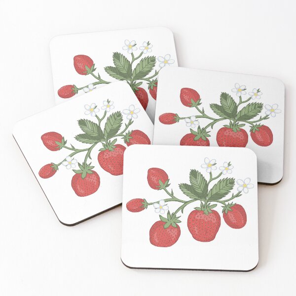 Item preview, Vintage style strawberries with cute white flowers designed and sold by The-Floraline.