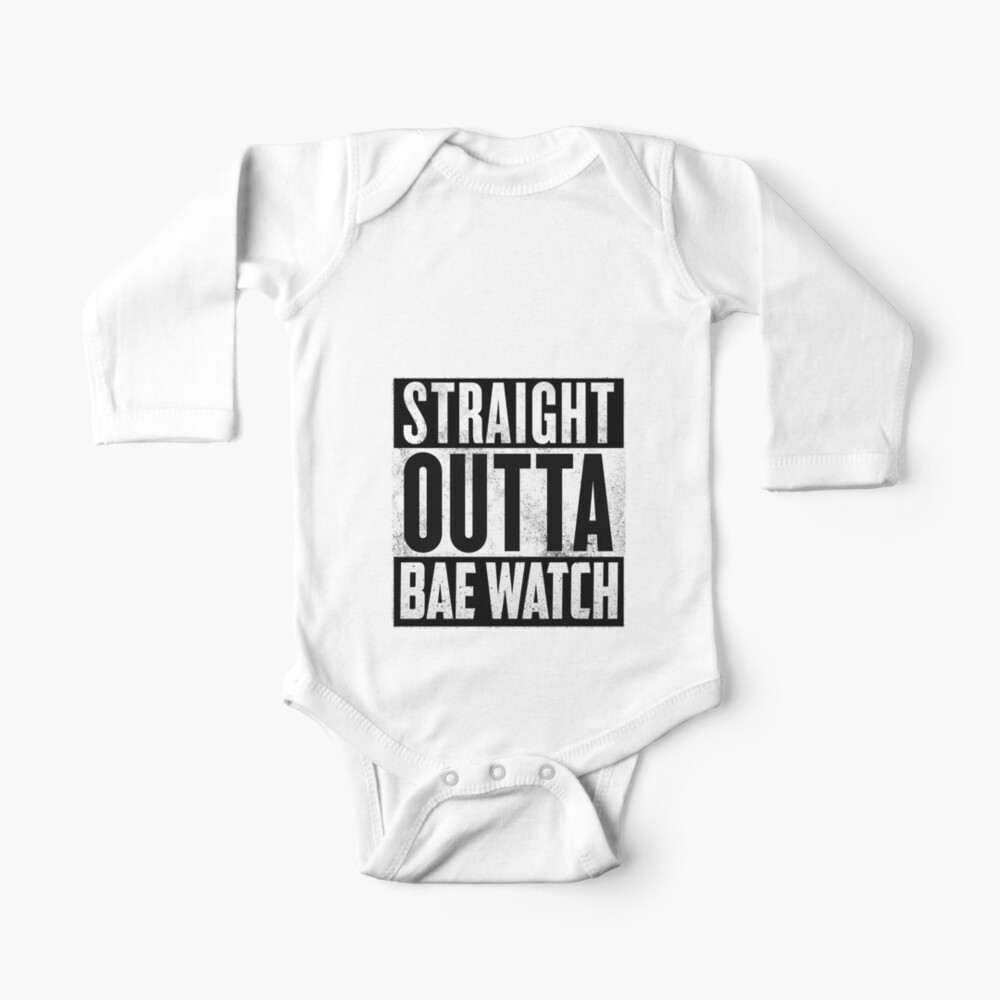 Straight Outta Bae Watch Baby One Piece By T Shirt Designs Redbubble - black girls bae shirt roblox