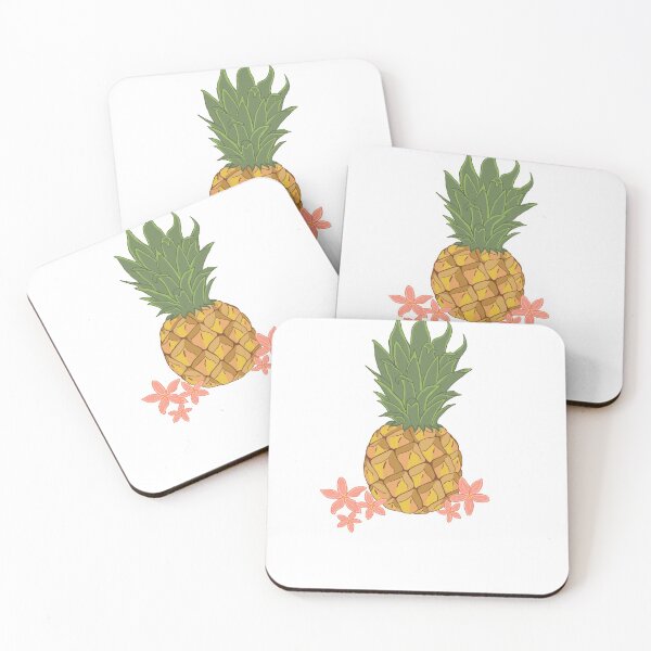 Item preview, Colorful pineapple with pink flower design designed and sold by The-Floraline.