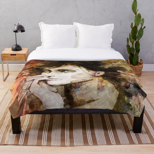 Abstrakt Frau Gold Fleecedecke