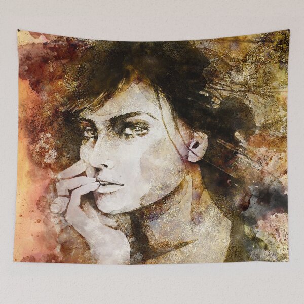 Item preview, Abstract female portrait gold designed and sold by ArtStyleAlice.