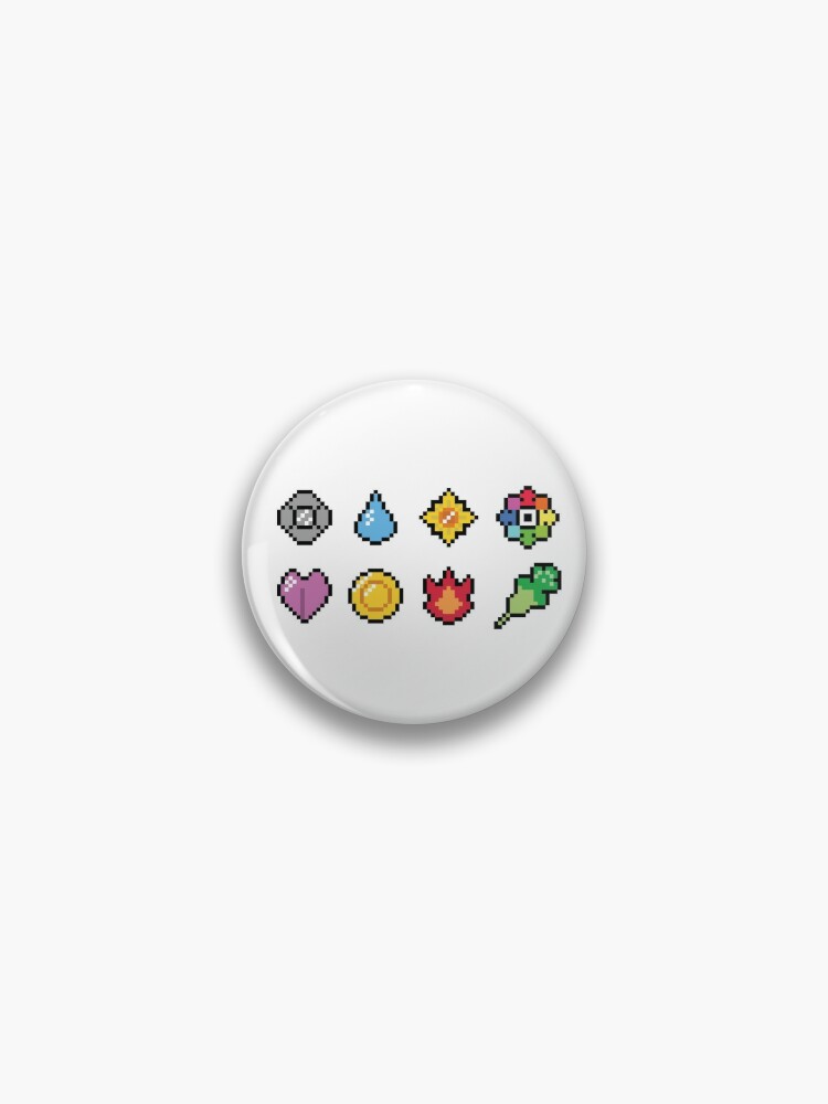 Kawaii Rainbow badges pins pixel art