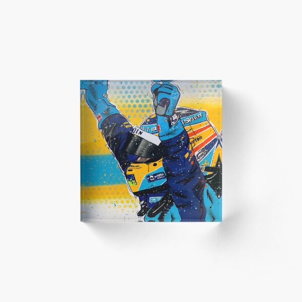 Fernando Alonso - Renault graffiti painting by DRAutoArt Acrylic Block