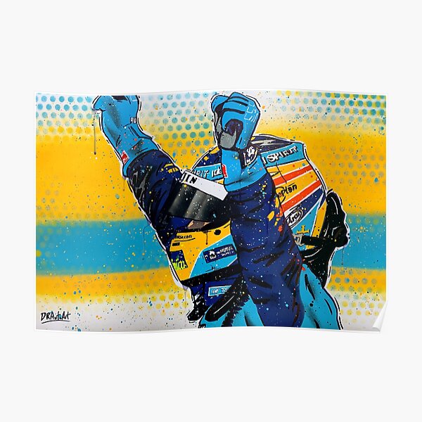 Fernando Alonso - Renault graffiti pintura por DRAutoArt Póster
