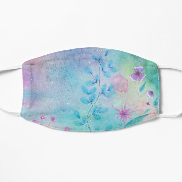 Ethereal Garden watercolor painting Flat Mask