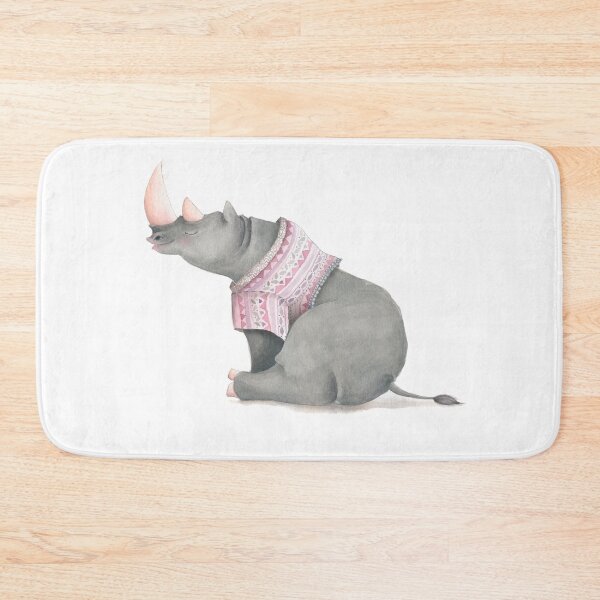Item preview, Cute sitting Rhino in knitted jersey. designed and sold by headpossum.