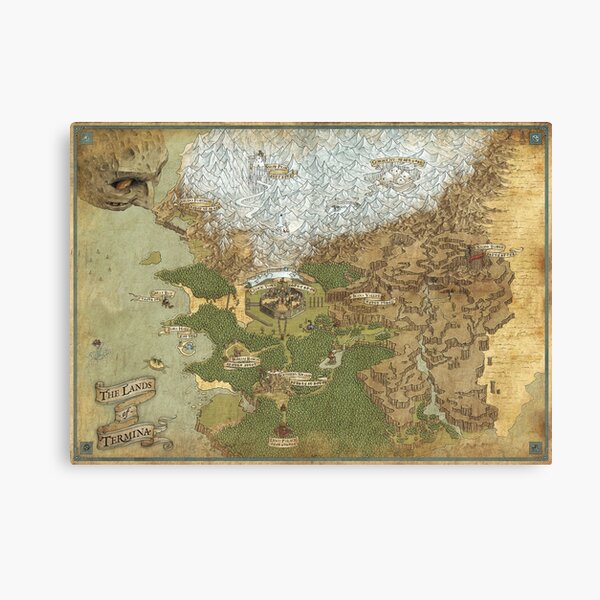 The Lands of Termina - Giclée Map Canvas Print