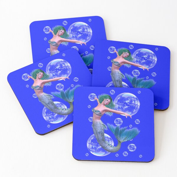 Item preview, Mermaid in Bubbles, fantasy art designed and sold by LoneAngel.
