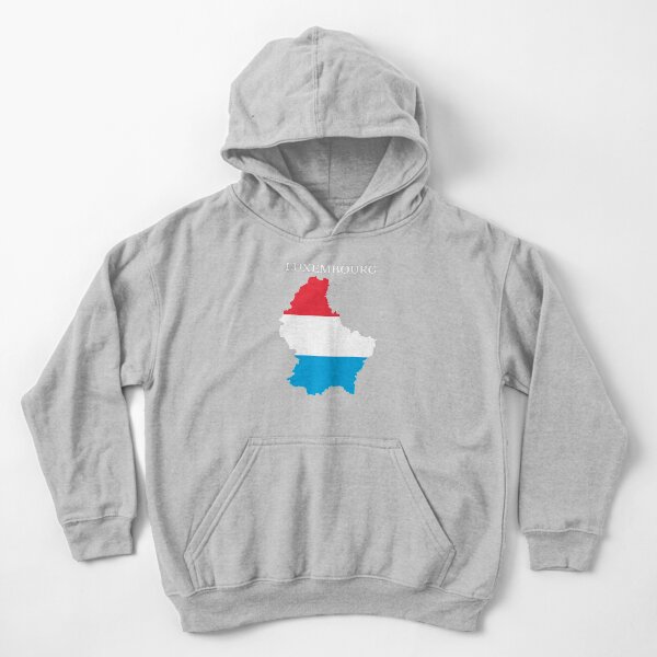 Luxembourg Map Flag Kids Pullover Hoodie