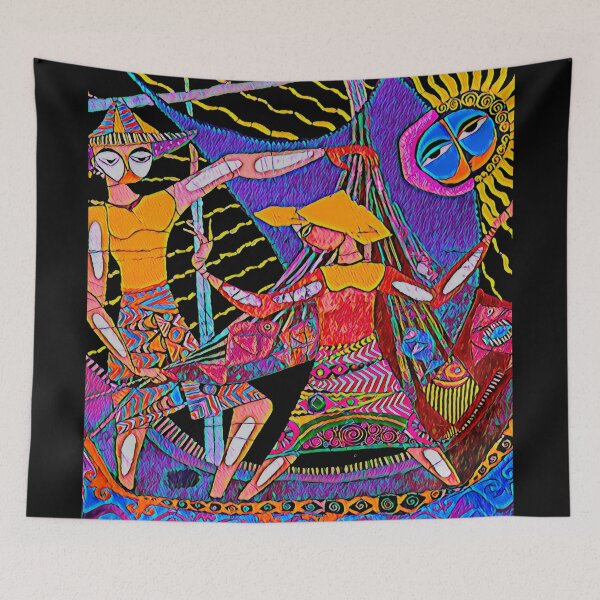 Item preview, Traditional Indonesian Fisherman hauling in their net full of fish.  designed and sold by NatanDesigns.