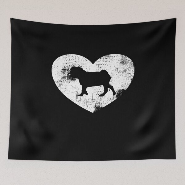 Item preview, Pug silhouette heart - gift idea for dog owners designed and sold by m-huppmann.