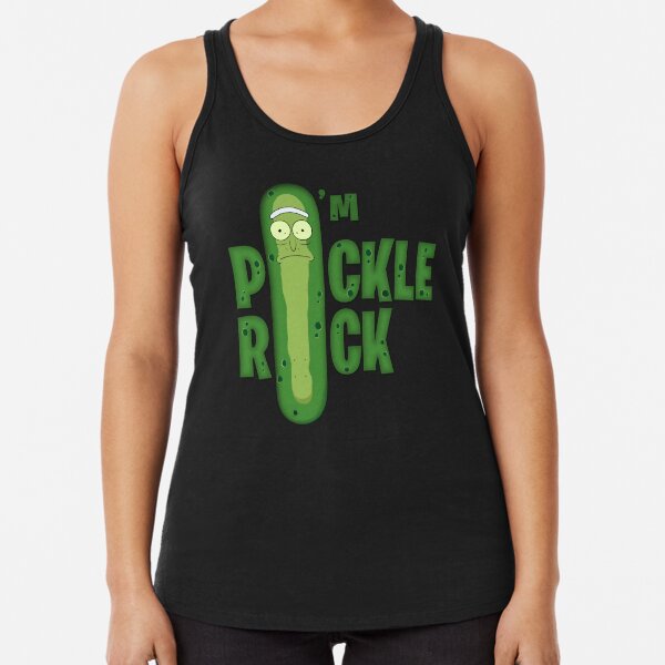 Confused cucumber...Rick and Morty Racerback Tank Top