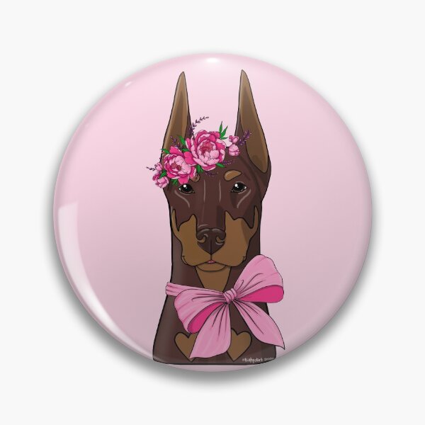Item preview, Red Doberman flower girl designed and sold by Atelier Cupcake.