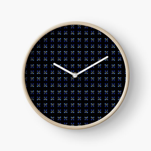 Petite Blue Floral Pattern Clock